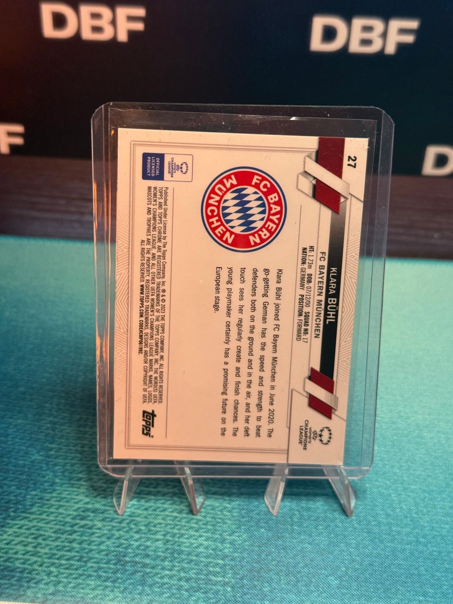 2022-23 Topps Chrome Womens UWCL Klara Buhl /250