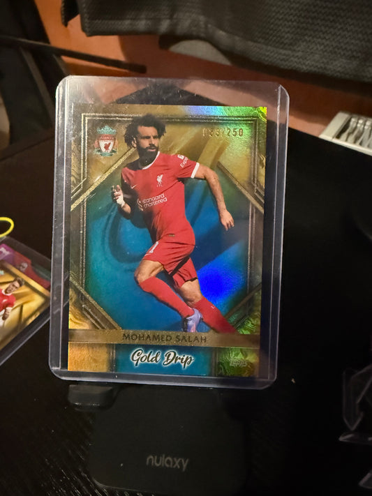 2023-24 TOPPS LIVERPOOL TEAM SET Mohamed Salah Gold Drip CARD numbered 083/250