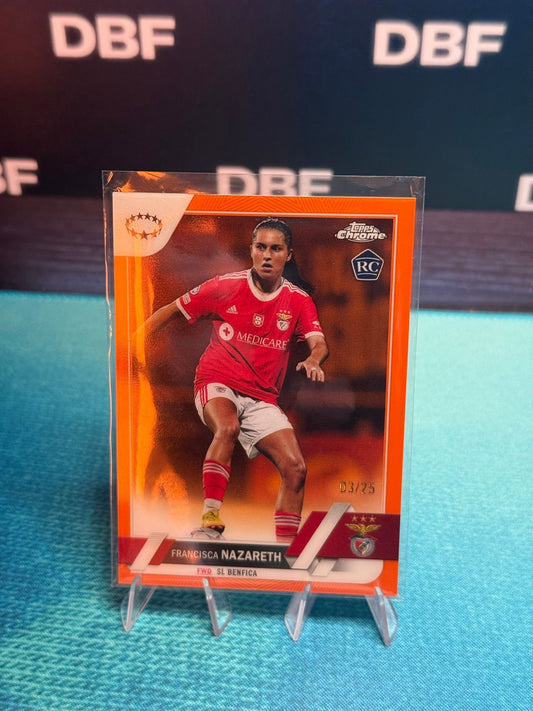 2022-23 Topps Chrome Womens UWCL Francisca Nazareth Orange