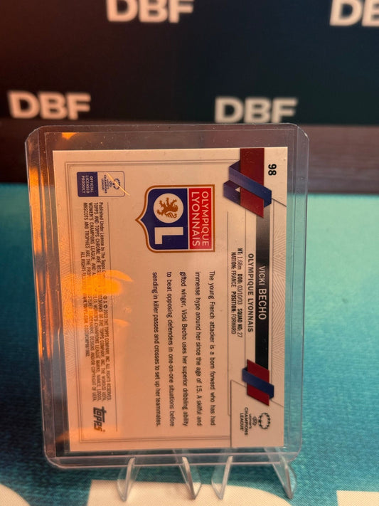 2022-23 Topps Chrome Womens UWCL Vicki Becho RC Lyon Purple Pulsar /299